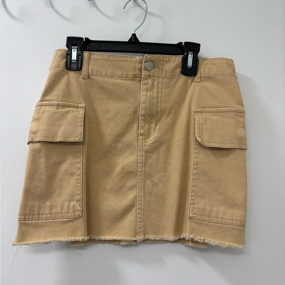 Altar’d State Tan Cargo Mini Skirt